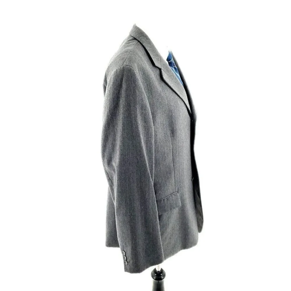 Alexandre London Savile Row Wool 3 Button Suit Jacket‎ 42R Gray Striped